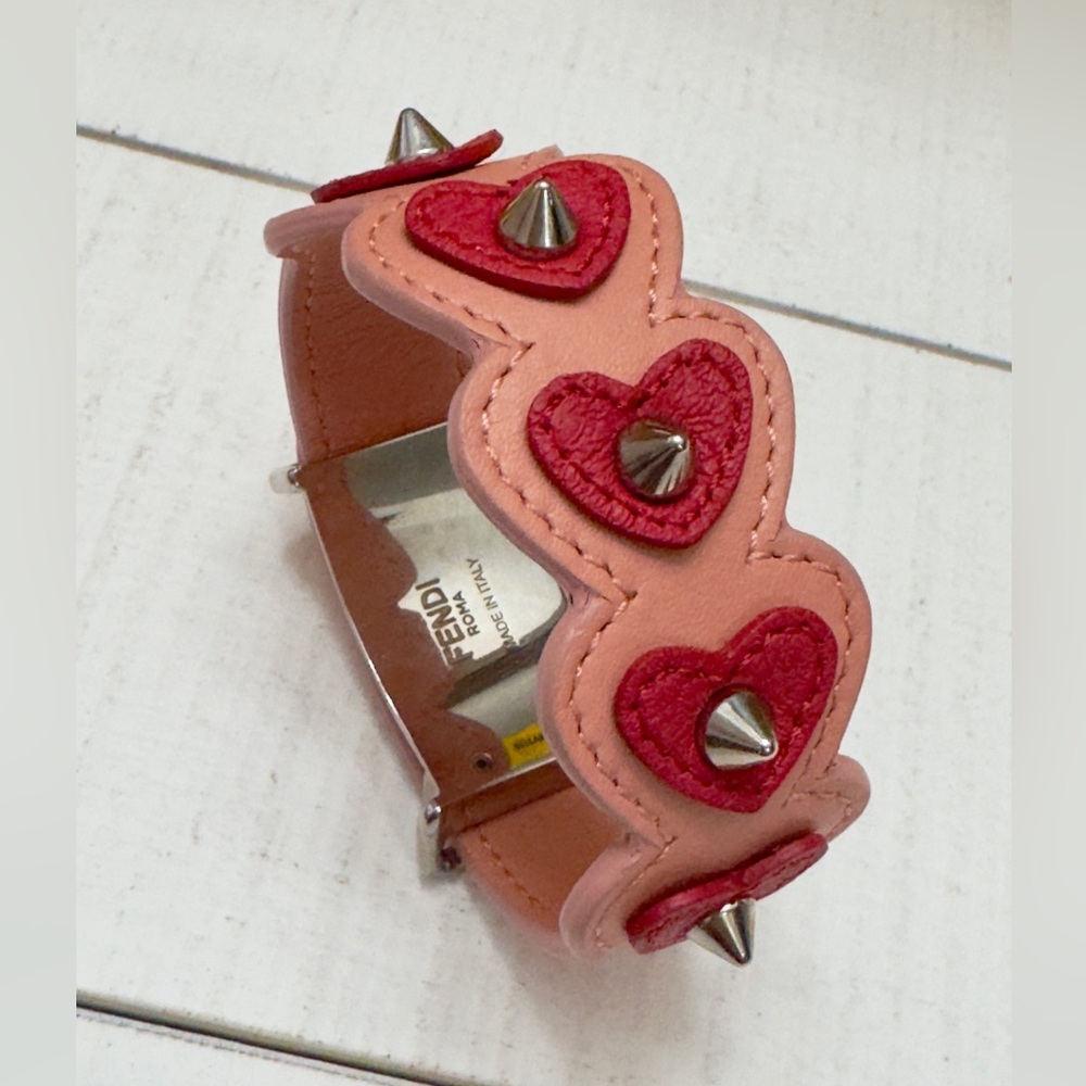 Fendi Pink Studded Heart Bracelet - Picture 2 of 9